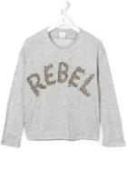 Diesel Kids Rebel Embellished Top, Girl's, Size: 7 Yrs, Grey