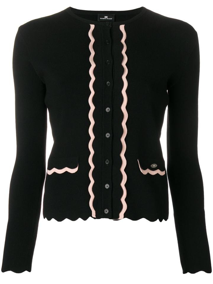 Elisabetta Franchi Contrast Trimmed Cardigan - Black
