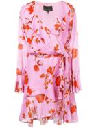 Cynthia Rowley Malibu Poppy Print Wrap Dress - Pink & Purple