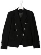 Balmain Kids Double Breasted Blazer - Black