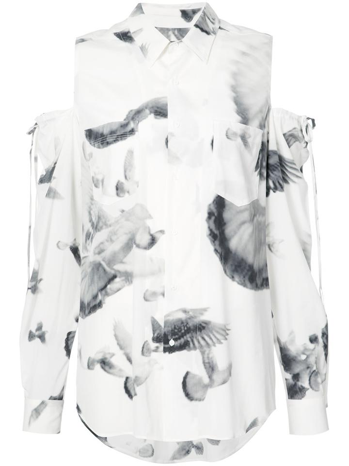 A.f.vandevorst - Cut-out Shoulders Shirt - Women - Silk/spandex/elastane - S, White, Silk/spandex/elastane