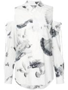 A.f.vandevorst - Cut-out Shoulders Shirt - Women - Silk/spandex/elastane - S, White, Silk/spandex/elastane