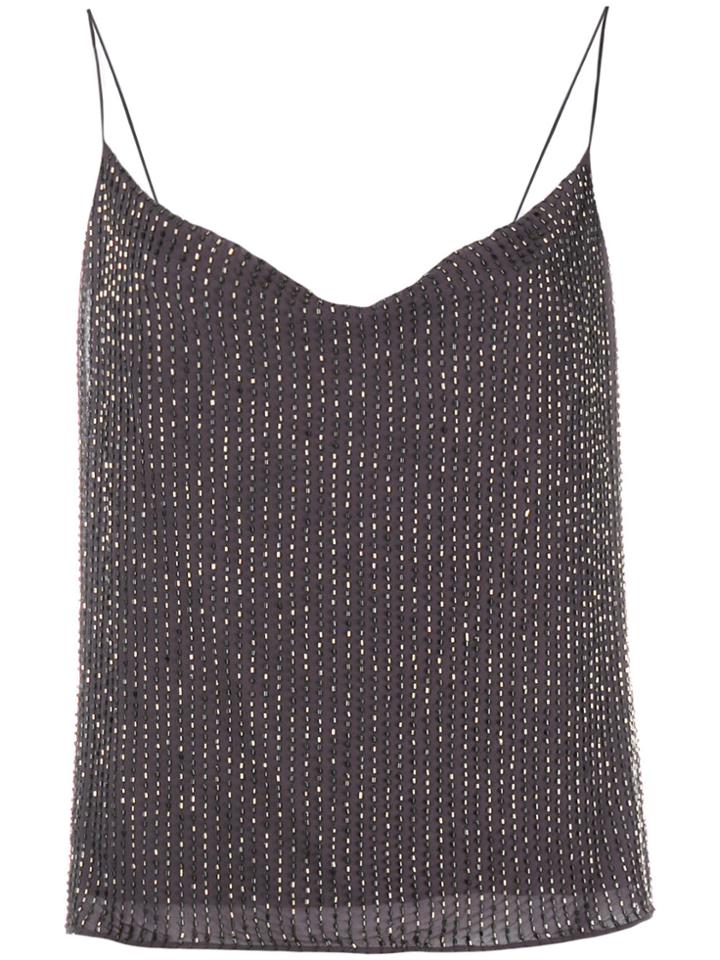 Alice+olivia Embellished Tank Top - Grey