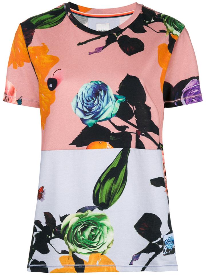 Paul Smith Floral Print T-shirt - Pink & Purple