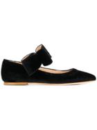 Polly Plume Velvet Bonnie Pumps - Black