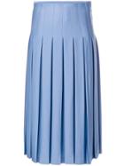 Victoria Beckham Mid Length Pleated Skirt - Blue