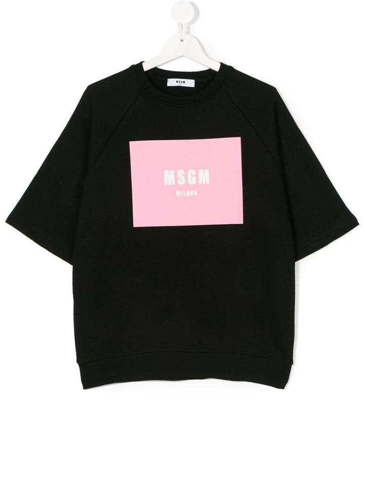 Msgm Kids Teen Logo T-shirt - Black