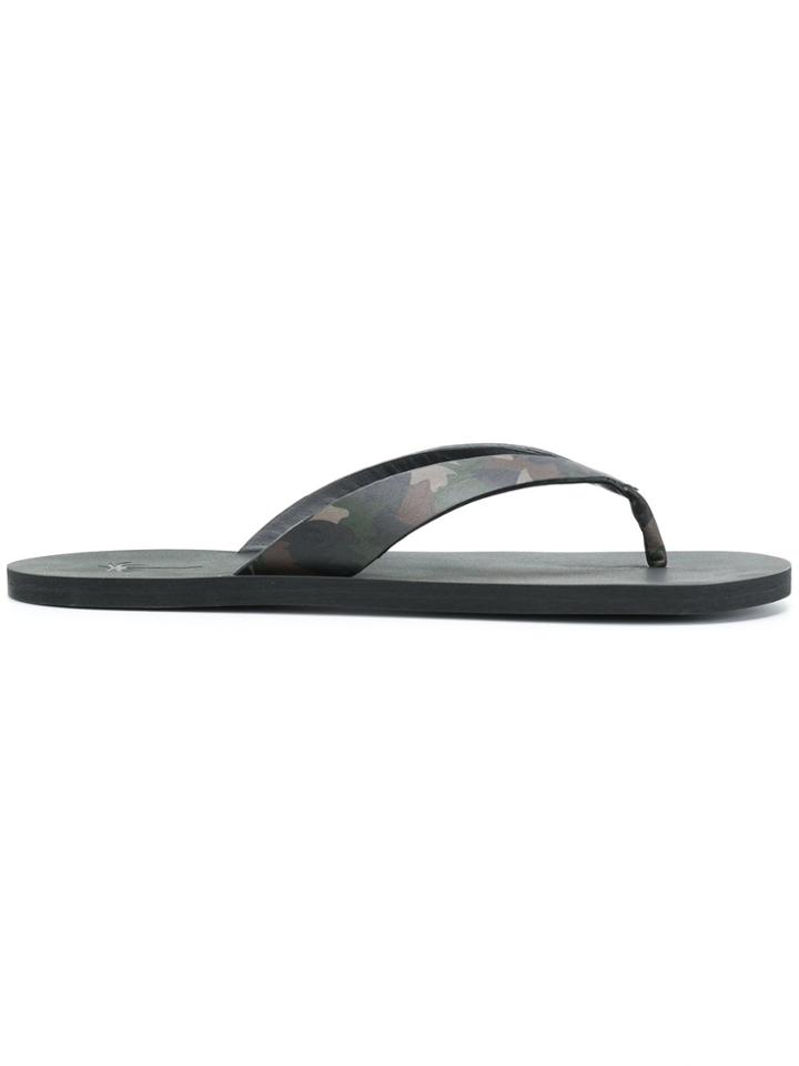 Tomas Maier Camouflage Palm Tree Flip Flops - Black