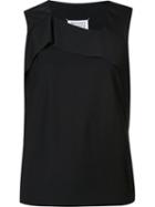 Maison Margiela Drape Panel Vest, Women's, Size: 44, Black, Silk/wool
