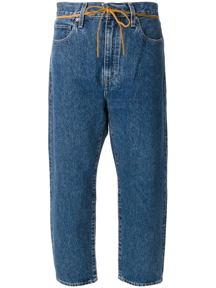 Levi's: Made & Crafted Cropped Drawstring Jeans - Blue