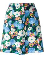 Carven Floral Print A-line Skirt, Women's, Size: 38, Polyester/acetate/viscose