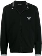Emporio Armani Zipped Logo Sweater - Black