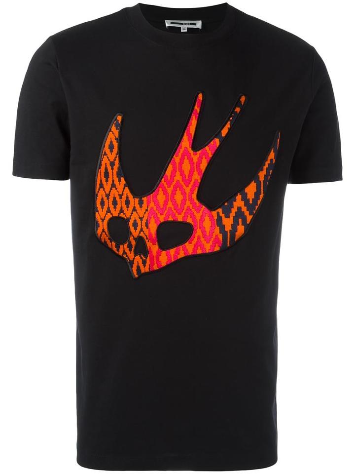 Mcq Alexander Mcqueen 'swallow' T-shirt, Men's, Size: Large, Black, Cotton