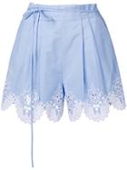 Ermanno Scervino Embroidered Hem Shorts - Blue