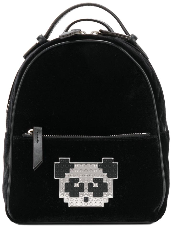 Les Petits Joueurs Pixel Panda Patched Backpack - Black