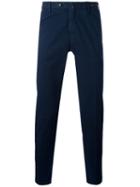 Pt01 Off Centre Button Chinos, Men's, Size: 46, Blue, Cotton/spandex/elastane