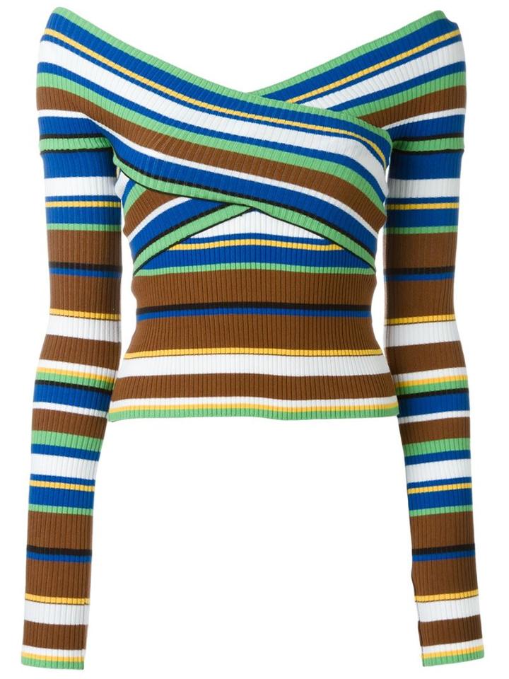Msgm Striped Dropped Shoulder Sweater