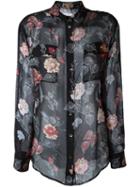 Equipment Semi-sheer Floral Print Blouse