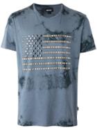 Just Cavalli Studded Flag T-shirt, Men's, Size: Small, Grey, Cotton/metal (other)