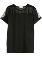 Nina Ricci Lace Panelled T-shirt - Black