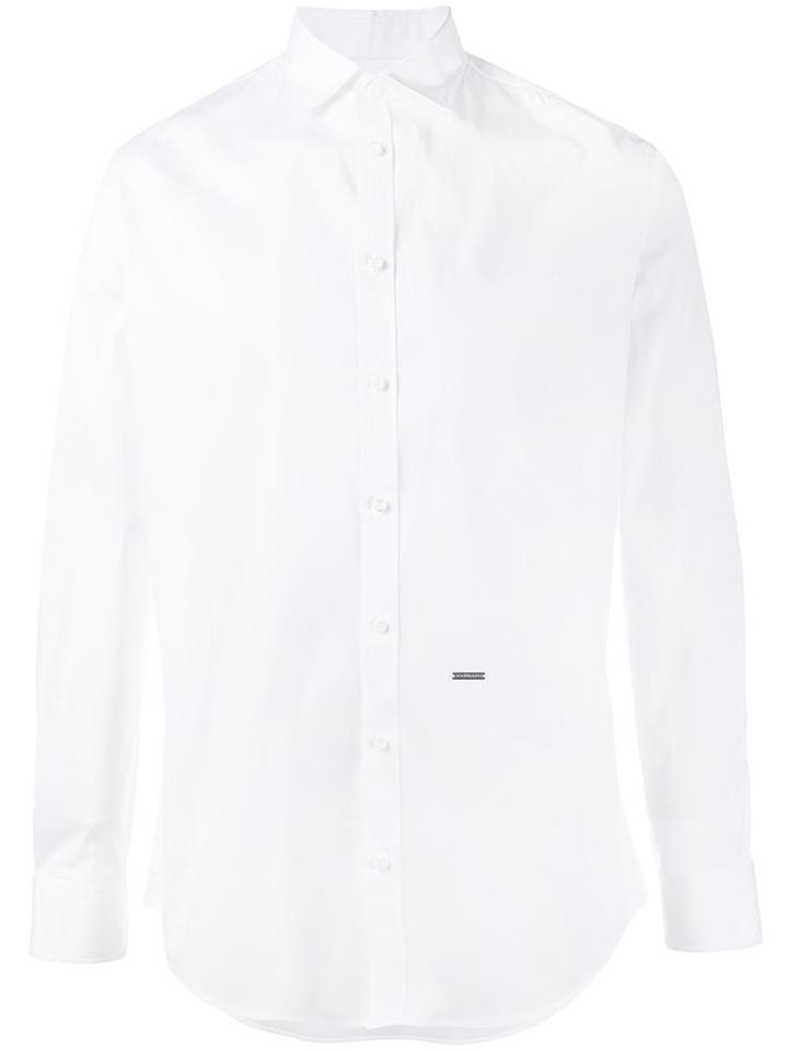 Dsquared2 'mb' Classic Shirt, Men's, Size: 52, White, Cotton/spandex/elastane