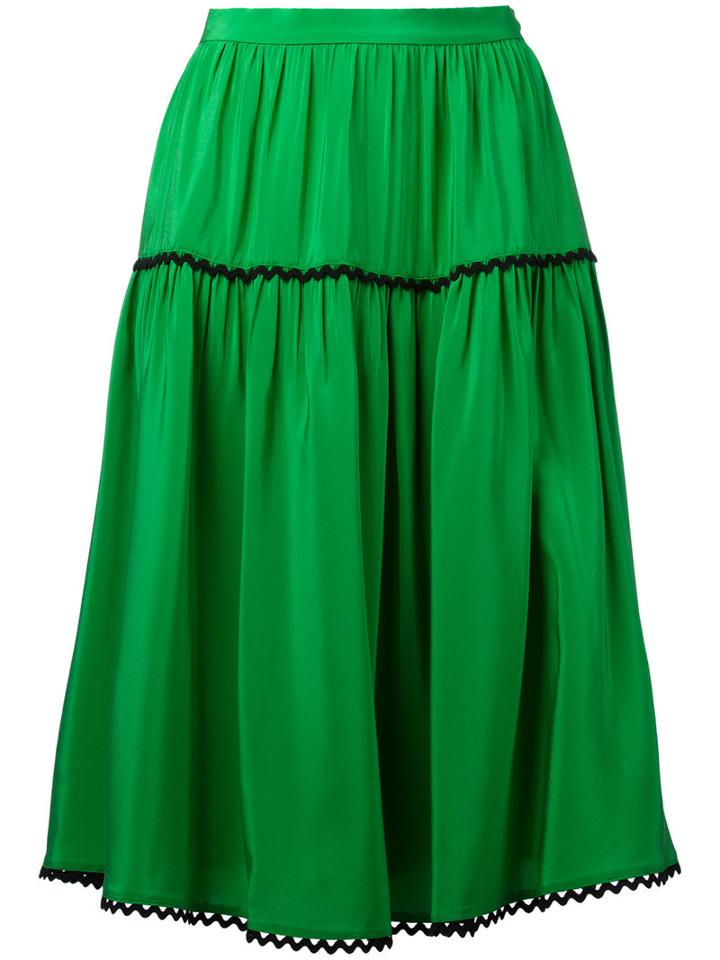 Kenzo - A-line Skirt - Women - Silk - 42, Green, Silk