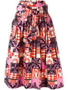 Marc Jacobs Printed Gathered Skirt, Women's, Size: 2, Cotton/spandex/elastane