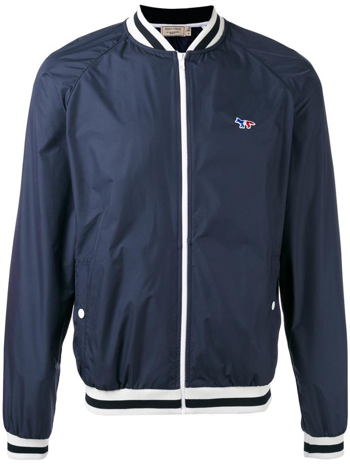 Maison Kitsuné - Zipped Bomber Jacket - Men - Polyester - Xl, Blue, Polyester