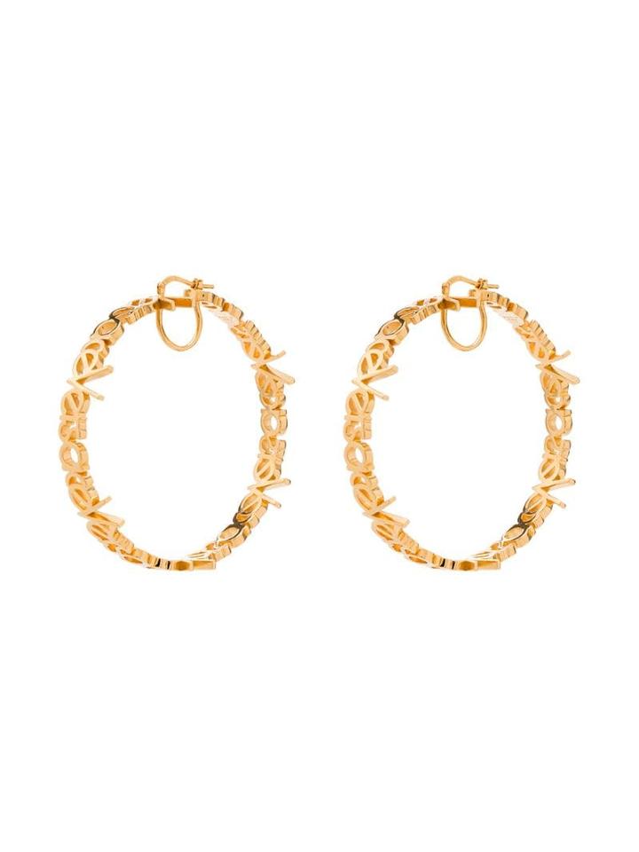 Versace Logo Hoop Earrings - Gold