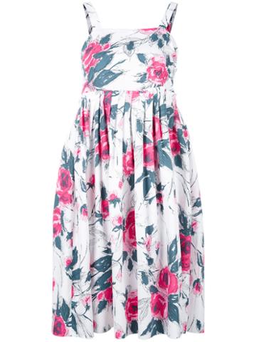 Garpart - Floral Print Sundress - Women - Cotton - Xs, White, Cotton