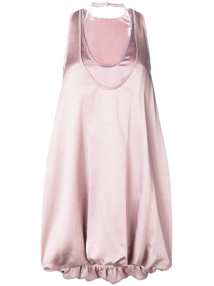 Valentino Puffball Silk Dress - Pink & Purple