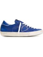 Philippe Model Low-top Sneakers, Men's, Size: 45, Blue, Leather/cotton/rubber