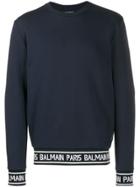 Balmain Logo Strap Sweatshirt - Blue