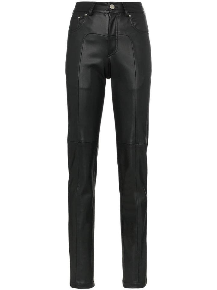 Blindness Faux Leather Slim-fit Trousers - Black