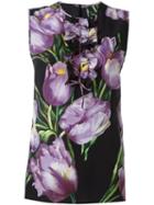 Dolce & Gabbana Tulip Print Top, Women's, Size: 44, Black, Silk