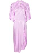 Michelle Mason Striped Wrap Dress - Purple