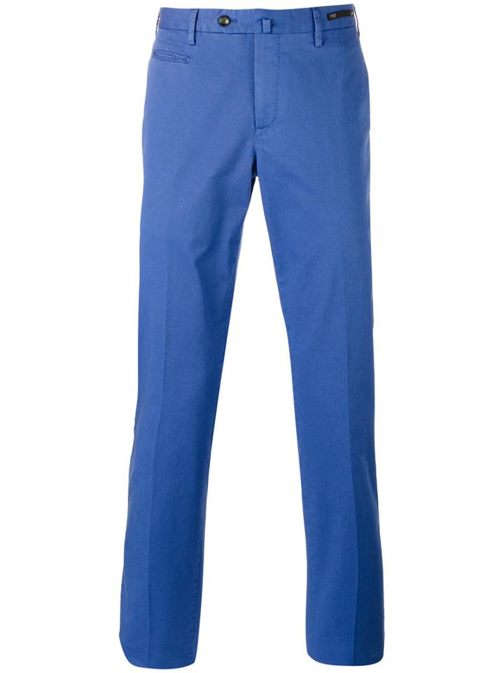 Pt01 - Tailored Trousers - Men - Cotton/spandex/elastane - 50, Blue, Cotton/spandex/elastane