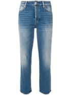 7 For All Mankind Cropped Straight Leg Jeans - Blue