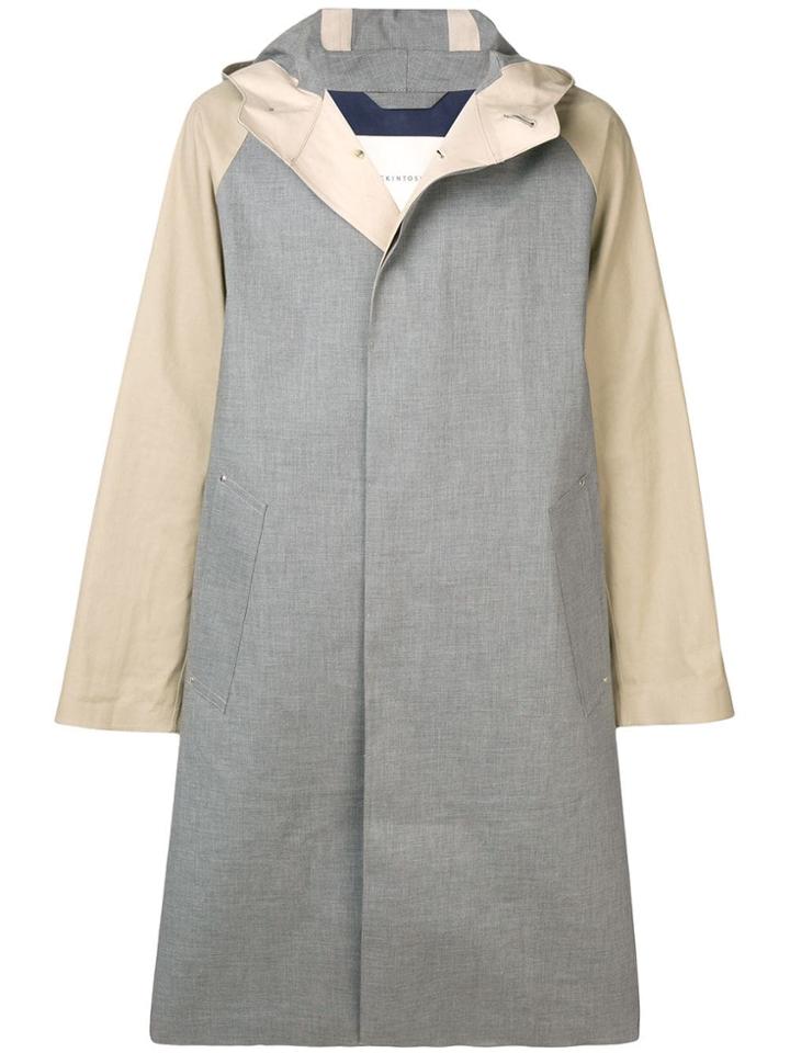 Mackintosh Grey & Fawn Bonded Cotton Oversized Hooded Coat Gr-122/cb