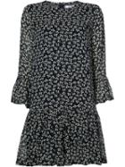 Ganni - Floral Gathered Dress - Women - Viscose - 38, Black, Viscose