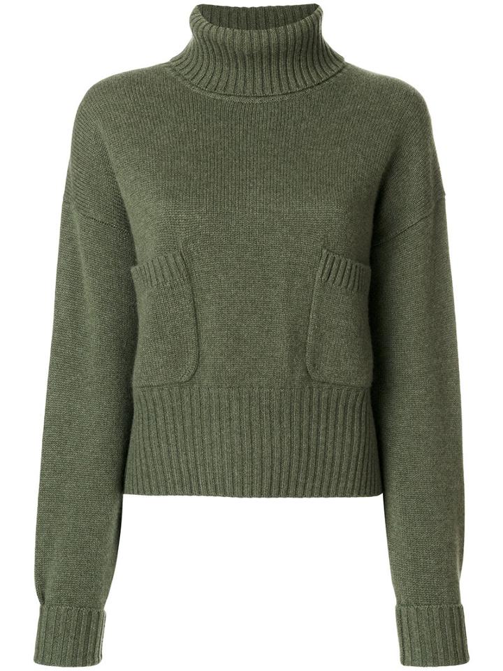 Chloé - Chunky Turtleneck Sweater - Women - Cashmere - M, Green, Cashmere