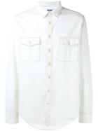 Msgm Chest Pockets Shirt, Men's, Size: 42, White, Cotton