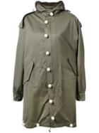 Tu Es Mon Tresor 'big Pearl' Coat, Women's, Green, Cotton