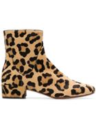 Francesco Russo Leopard Print Ankle Boots - Nude & Neutrals