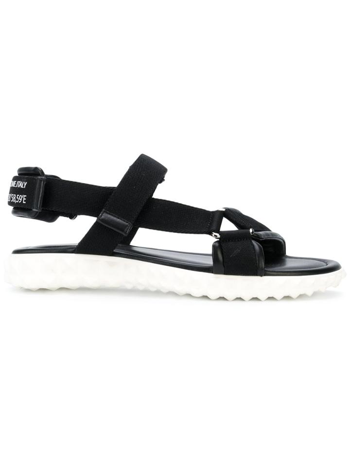 Valentino Touch Strap Sandals - Black