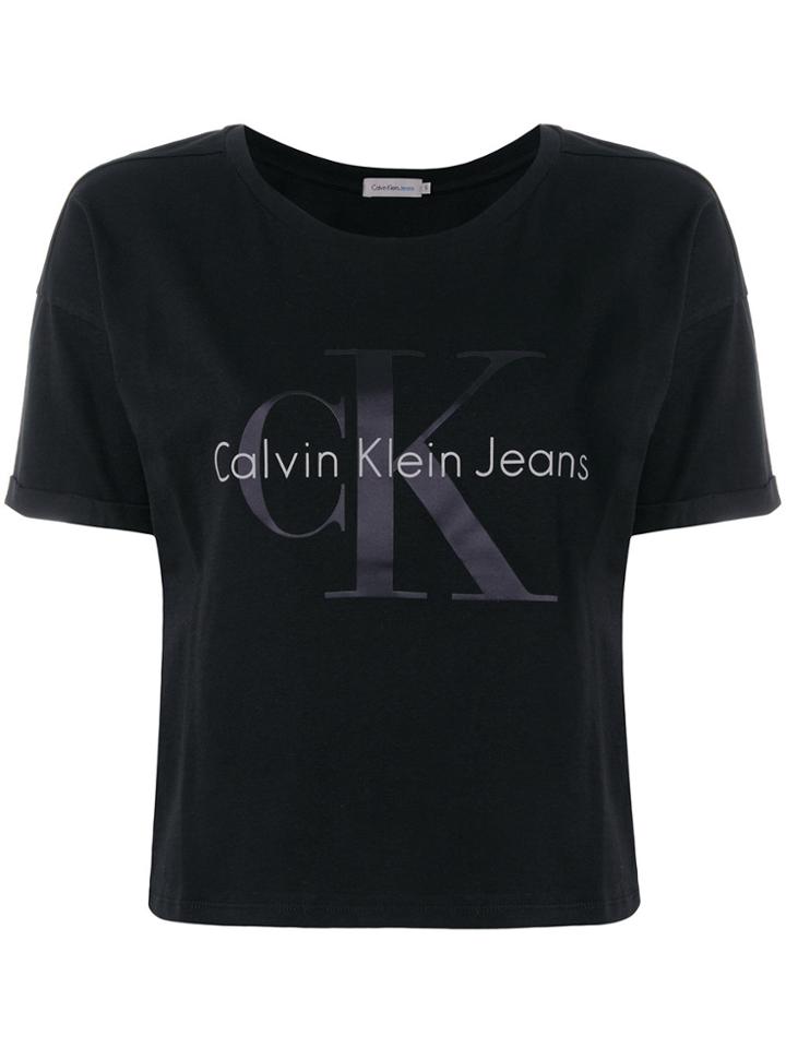 Calvin Klein Jeans Short Sleeved Logoed T-shirt - Black
