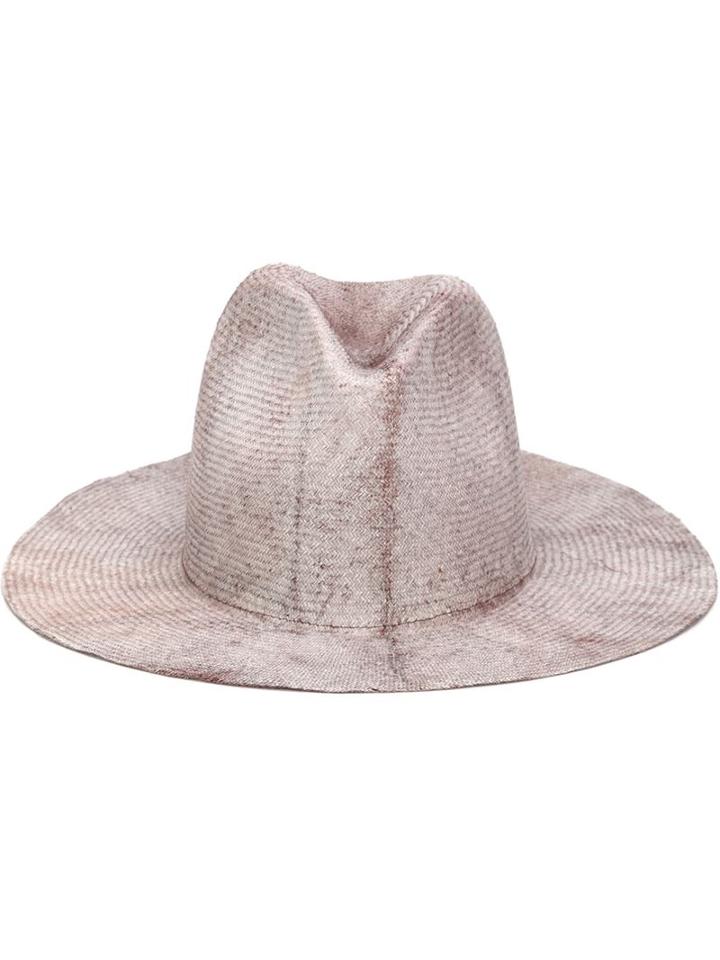 Reinhard Plank Open Crown Hat, Adult Unisex, Size: Large, Pink/purple, Straw
