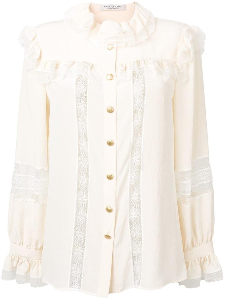 Philosophy Di Lorenzo Serafini Ruffled Neck Shirt - Neutrals