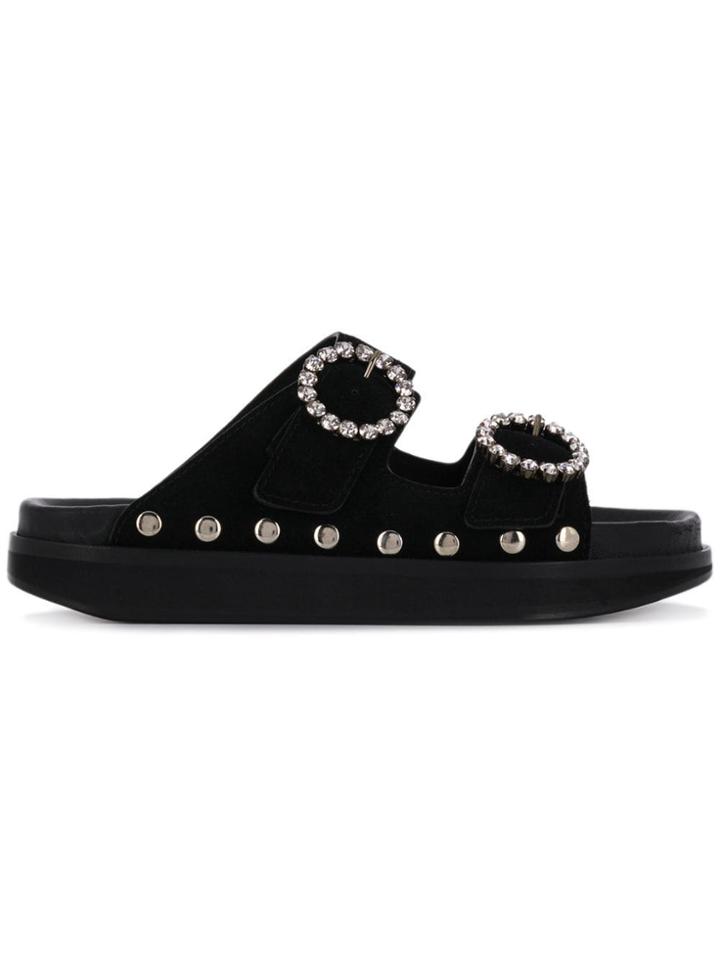Isabel Marant Noddi Studded Slides - Black