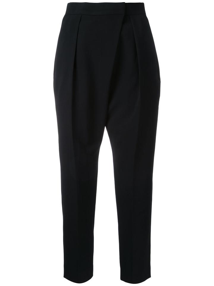 Enföld Drop-crotch Cropped Trousers, Women's, Size: 40, Black, Polyester/polyurethane